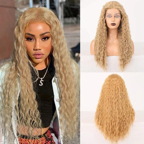 Long Body Curly Lace Front Wig - Synthetic Fiber - Versatile Styling Option Long Body Curly Lace Front Wig - Synthetic Fiber - Versatile Styling Option
