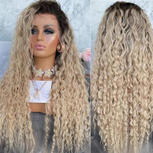 Long Body Curly Lace Front Wig - Synthetic Fiber - Versatile Styling Option Long Body Curly Lace Front Wig - Synthetic Fiber - Versatile Styling Option
