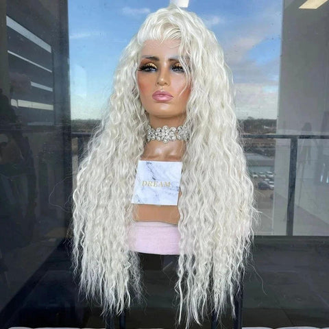 Long Body Curly Lace Front Wig - Synthetic Fiber - Versatile Styling Option Long Body Curly Lace Front Wig - Synthetic Fiber - Versatile Styling Option