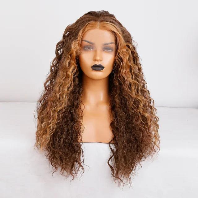 Long Body Curly Lace Front Wig - Synthetic Fiber - Versatile Styling Option Long Body Curly Lace Front Wig - Synthetic Fiber - Versatile Styling Option