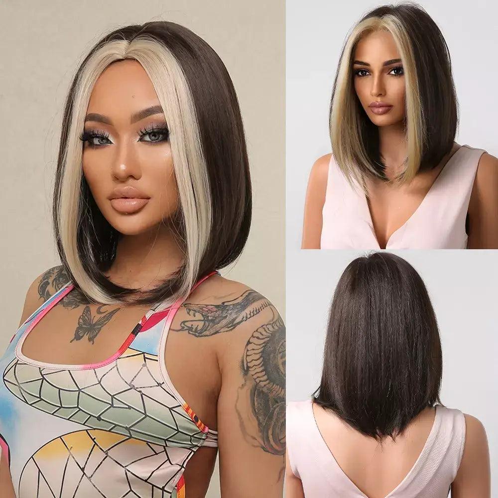 Lace Medium Straight Hair Wig - Anellace Lace Medium Straight Hair Wig - Anellace