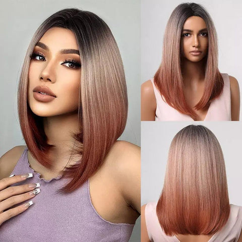 Lace Medium Straight Hair Wig - Anellace Lace Medium Straight Hair Wig - Anellace