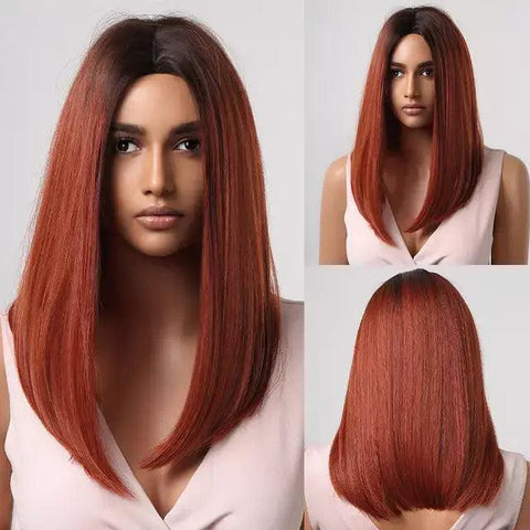 Lace Medium Straight Hair Wig - Anellace Lace Medium Straight Hair Wig - Anellace