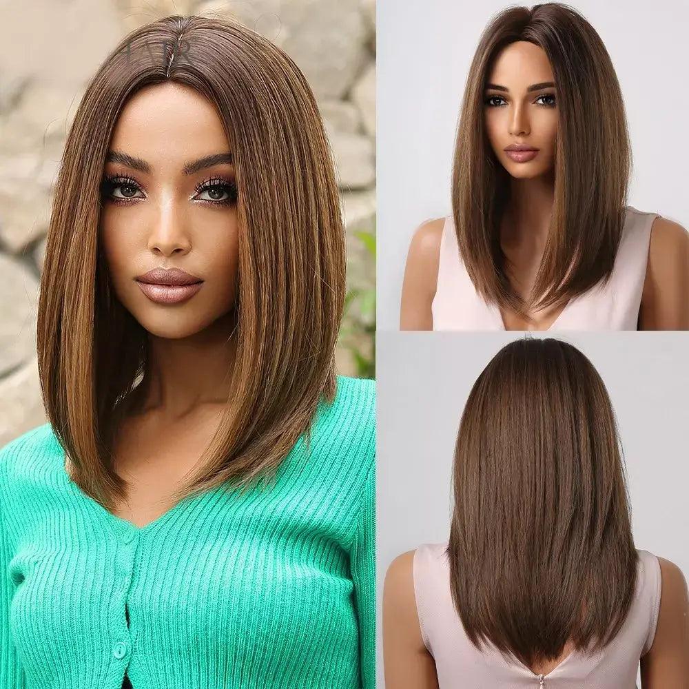 Lace Medium Straight Hair Wig - Anellace Lace Medium Straight Hair Wig - Anellace