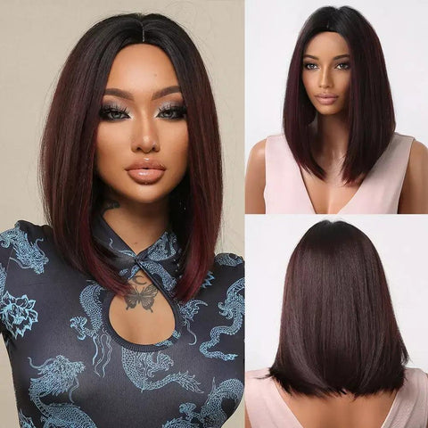Lace Medium Straight Hair Wig - Anellace Lace Medium Straight Hair Wig - Anellace