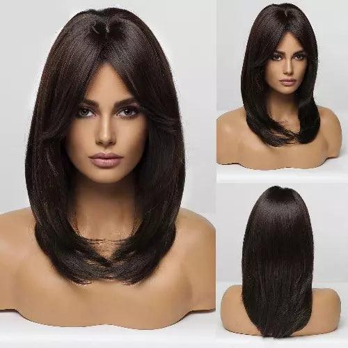 Lace Medium Straight Hair Wig - Anellace Lace Medium Straight Hair Wig - Anellace