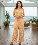 Comprar macacão feminino longo estampado pantalona boho casual floral amarelo em promoção ZARA
