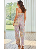 Comprar macacão feminino longo estampado pantalona boho casual floral amarelo em promoção ZARA