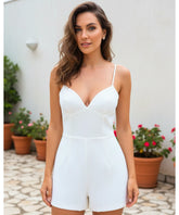 Comprar macaquinho alfaiataria branco feminino verão com laço floral alças ajustáveis shorts curto casual social barato ZARA