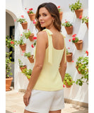Comprar regata feminina alça laço amarração decote quadrado básica elegante social alfaiataria em promoção ZARA