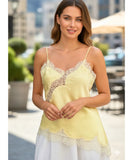 Women's Satin Lace Cami Top V Neck | Neri