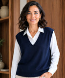 Women's V-Neck Sweater Vest in Soft Knit | Lize