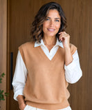 Women's V-Neck Sweater Vest in Soft Knit | Lize