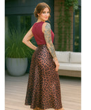 Comprar saia longa animal print cetim feminina cintura alta elegante trabalho eventos barato promoção ZARA
