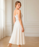 Women's Flowy Satin Maxi Skirt with Elastic Waist | Maui