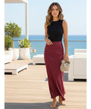 Women's Satin Midi Skirt with High Waist and Tailored Fit | Galli