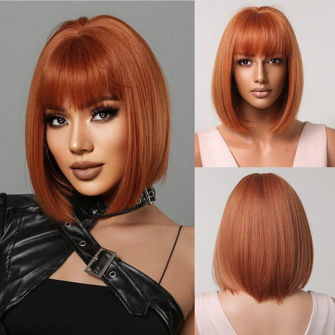 Short Bob Lace Front Wig with Bangs - Anellace Short Bob Lace Front Wig with Bangs - Anellace
