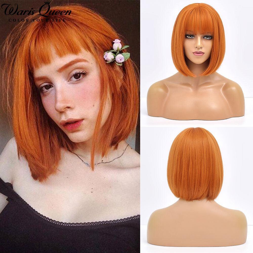 Short Bob Lace Front Wig with Bangs - Anellace Short Bob Lace Front Wig with Bangs - Anellace
