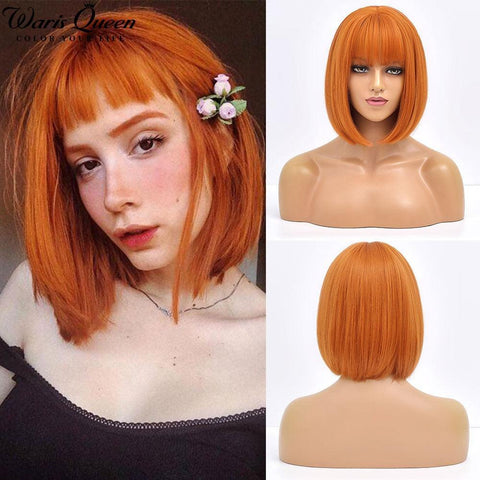 Short Bob Lace Front Wig with Bangs - Anellace Short Bob Lace Front Wig with Bangs - Anellace