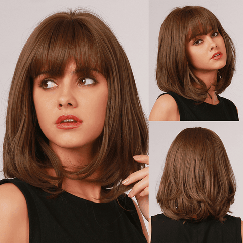 Short Bob Lace Front Wig with Bangs - Anellace Short Bob Lace Front Wig with Bangs - Anellace
