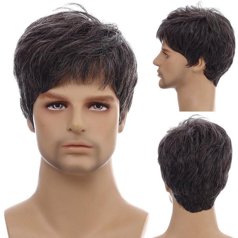 Short Brown Hair Male Wig - Anellace Short Brown Hair Male Wig - Anellace