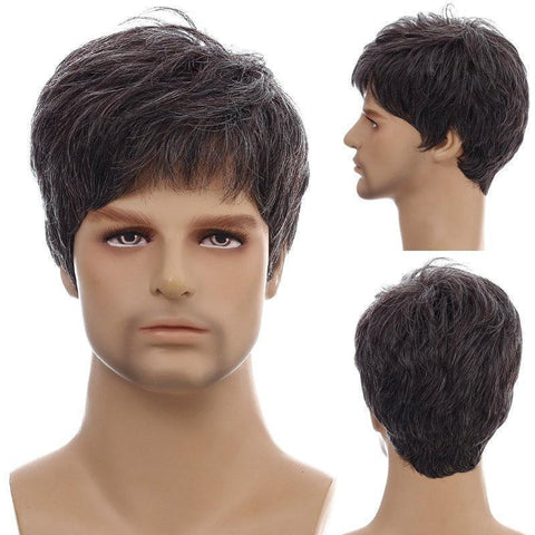 Short Brown Hair Male Wig - Anellace Short Brown Hair Male Wig - Anellace