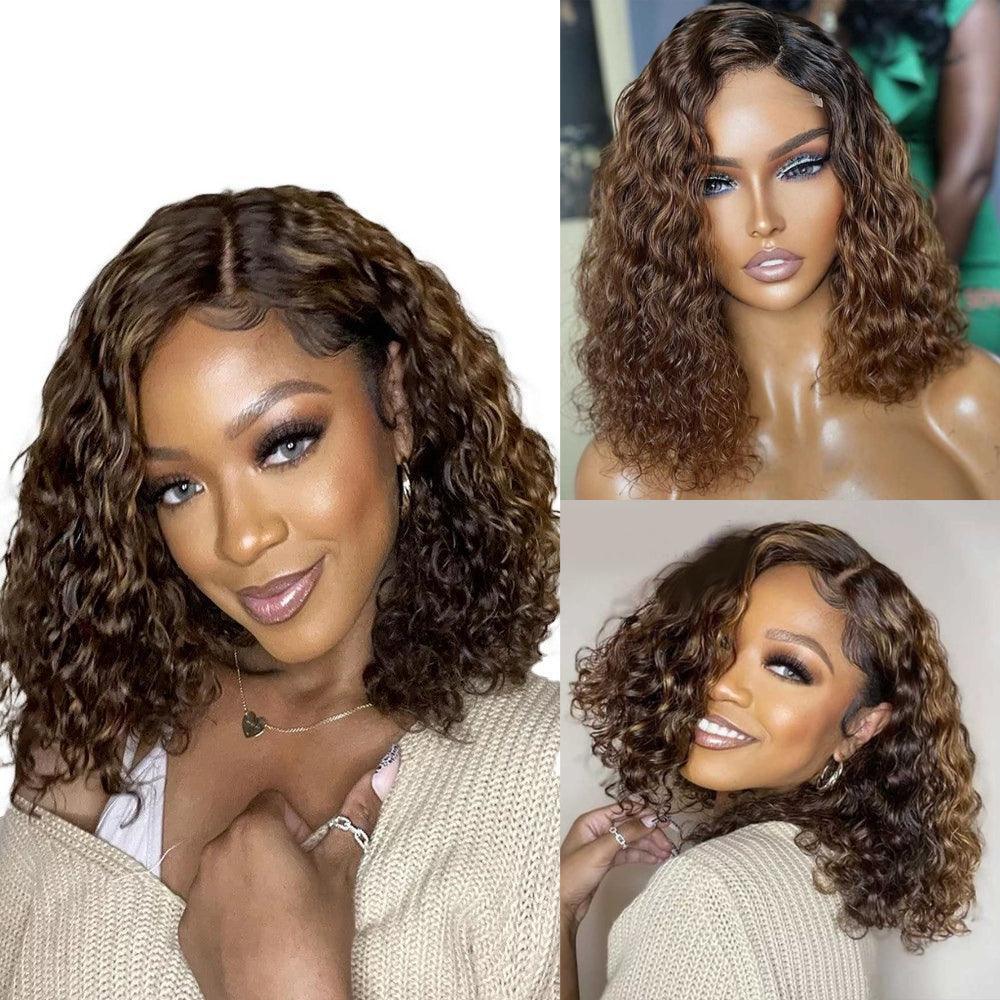Short Curly Lace Front 100% Human Hair Wig - Anellace Short Curly Lace Front 100% Human Hair Wig - Anellace