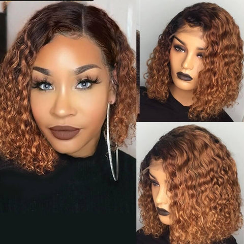Short Curly Lace Front 100% Human Hair Wig - Anellace Short Curly Lace Front 100% Human Hair Wig - Anellace