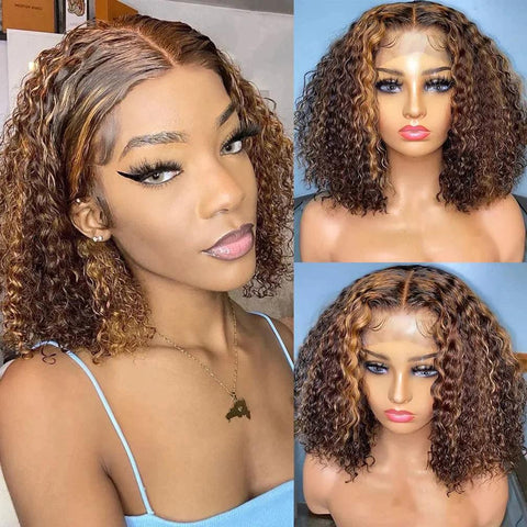 Short Curly Lace Front 100% Human Hair Wig - Anellace Short Curly Lace Front 100% Human Hair Wig - Anellace