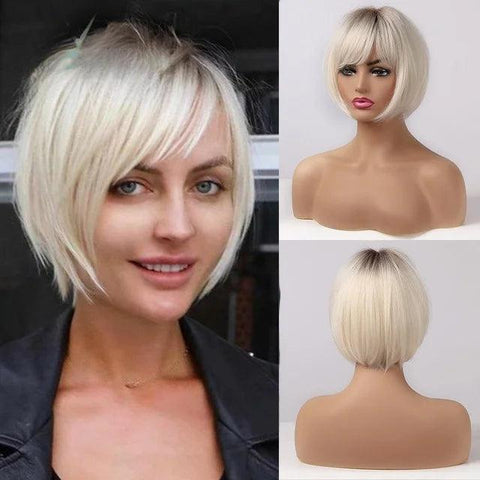 Short Straight Lace Wig - Anellace Short Straight Lace Wig - Anellace