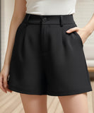 Comprar shorts alfaiataria feminino cintura alta elástico curto modelagem solta elegante barato ZARA