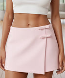 Comprar shorts saia alfaiataria rosa feminino envelope social transpassado lacinhos elegante profissional barato promoção ZARA