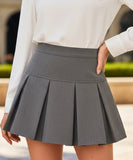 Women's High Waisted Pleated Tailored Skort with Built In Shorts | Lisa