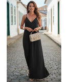 Comprar vestido longo chemise feminino com alças finas decote V elegante para festa verão barato promoção ZARA