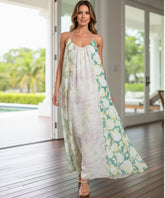 Comprar vestido longo estampado feminino boho tie-dye alças cruzadas modelagem fluida verão barato promoção ZARA