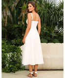 Women's Structured Corset Midi Dress for Wedding Guest and Graduation | Bia
