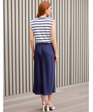 Comprar vestido midi feminino listrado casual malha confortável com saia lisa elegante barato em promoção ZARA