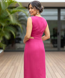 Comprar vestido midi feminino recorte cintura cinto linho social elegante festa verão barato ou em promoção ZARA