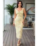 Comprar vestido midi florido feminino alças finas amarração verão festa casual estampado barato em promoção ZARA