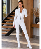 Women’s Black Long Sleeve Zip Front Jumpsuit | Zipe