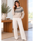 Women's Fair Isle Oversized Sweater Mohair-Effect Knit | Noli