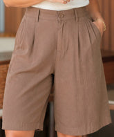 Women's High Waisted Tailored Bermuda Shorts with Pockets | Nanna