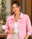 Women's Oversized Denim Jacket with Button-Front Pockets | Dalile