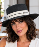 Women's Straw Boater Hat with Double Band | Bisole