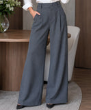 Women's Wide Leg Tailored Pants High Waist Premium Comfort | Lusin