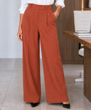 Women's Wide Leg Tailored Pants with Pleats Premium Fit | Celi