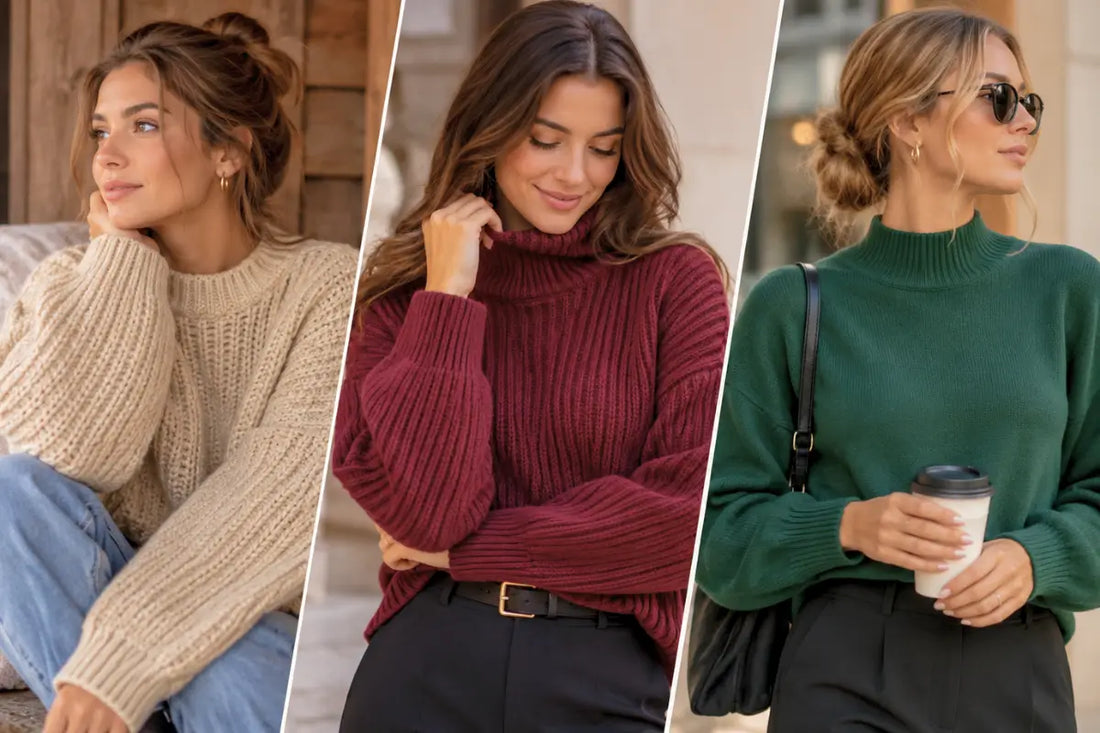 Chunky knit sweater women
