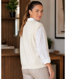 Women's Oversized Ribbed Knit V-Neck Sweater Vest | Menin