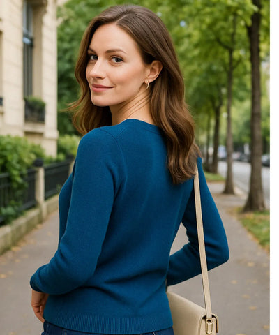 Women's Long Sleeve V-Neck Knit Top | Loures