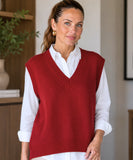 Women's Oversized Ribbed Knit V-Neck Sweater Vest | Menin